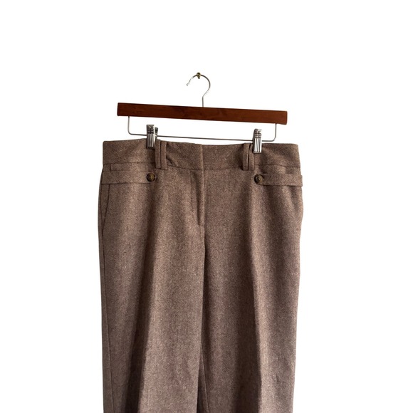 Ann Taylor Signature Fit Brown Wool Blend Wide Leg Trousers Pants Womens 8 - Picture 2 of 7